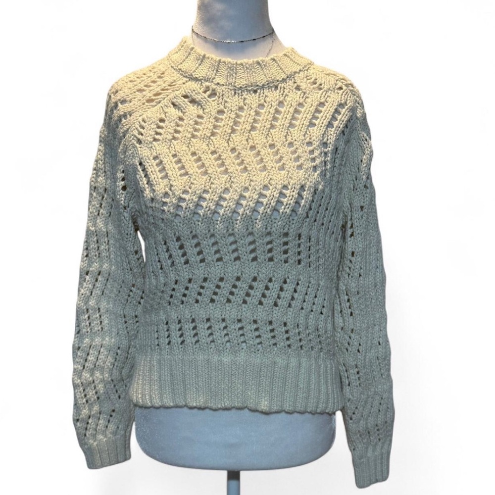 American Eagle Cream Sz S Adorable Sweater P-P 23” L 20”